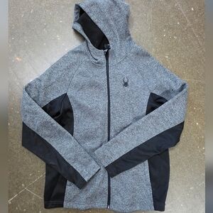 Spyder Heather Gray and Black Hooded Jacket